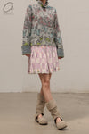 YANYAN KNITS woven plaid pleated skirt YYK-YYW24-0272-ZS purple